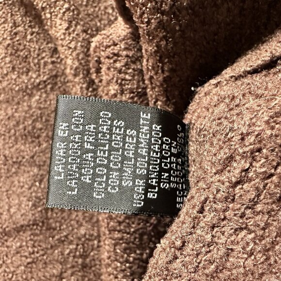 Vtg Y2K Brown Chenille Cozy Knit V Neck Sweater Womens XL Soft Teddy Retro 90s - Picture 10 of 11